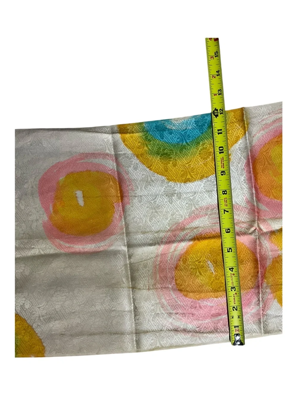 Vintage 100% Silk Scarf Japan Abstract Mod Jacquard Oblong Colorful